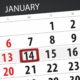 January Calendar with the 14th Circled